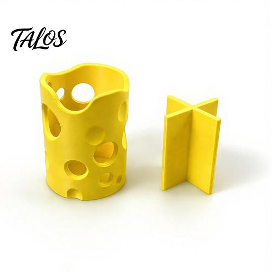 Talos 3D-печатный держатель для ручек в виде сыра, настольный органайзер большой емкости с гладкими краями и съемными разделителями, коробка для хранения канцелярских принадлежностей для ручек и карандашей