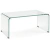 Sturdy Coffee Table Made of Glass, One-Piece Design, Plain and Modern, 80 x 45 x 35 cm, Transparent