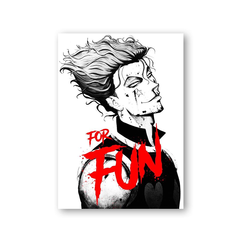 Аниме Hunter X Hunter постеры черно-белые Killua Zoldyck Kurapika Gon холст картина мультфильм настенная живопись домашний декор