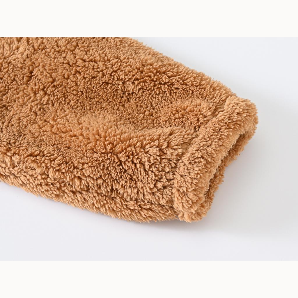 Осенние и зимние флисовые детские куртки для маленьких и средних детей, повседневная куртка на молнии с тесьмой, теплая шуба