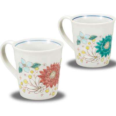 Waza no Kura Стильный набор пар кружек Kutani Ware Hanahana Pottery Столовая посуда класса люкс, сделанная в Японии
