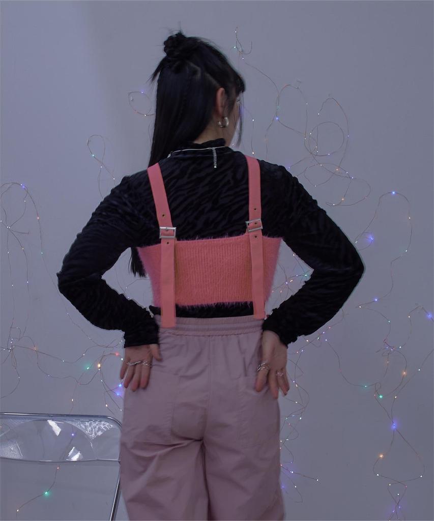 Miette Вязаный Подвязочный Пояс Дизайн Мохнатый Бюстье Свободный Розовый (RCXX0801) Женский, Размер,