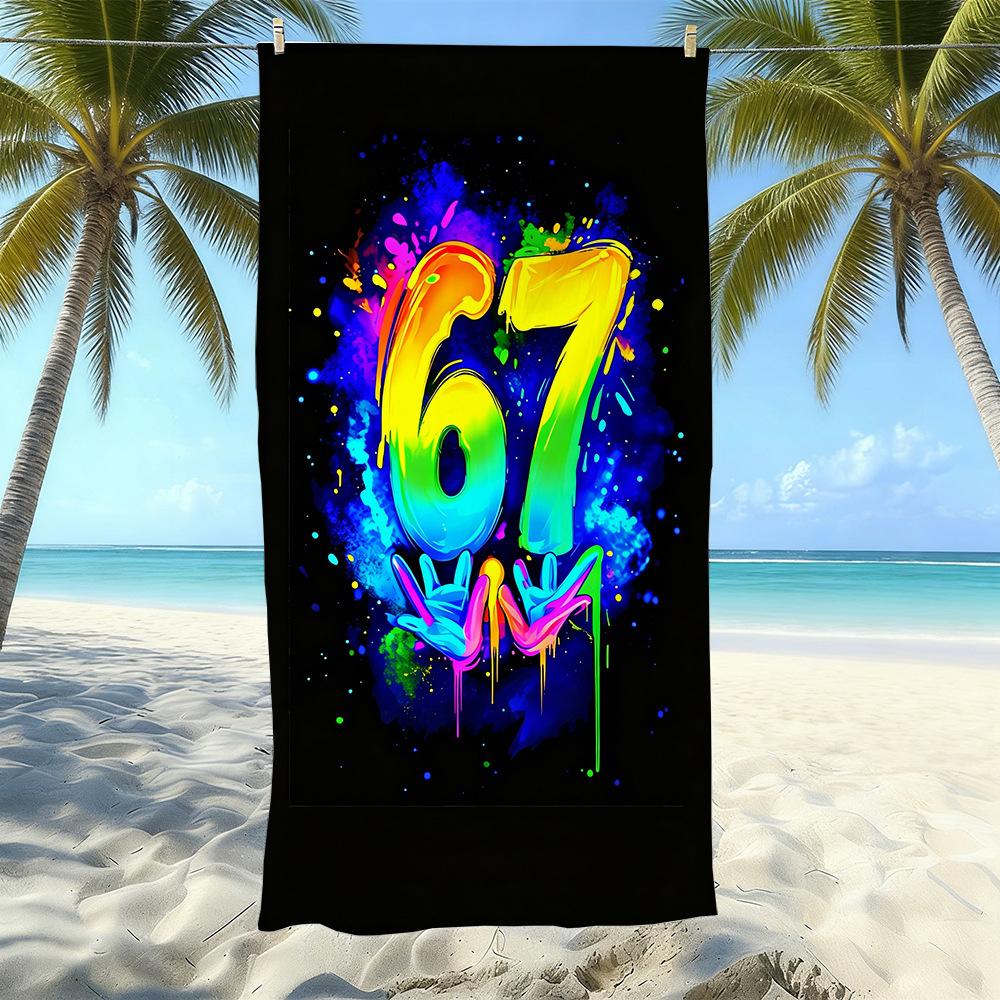 Explosive 67 Digital Printed Beach Towel Sand-Proof Absorbent Bath Towel Seaside Vacation Quick-Drying Towel