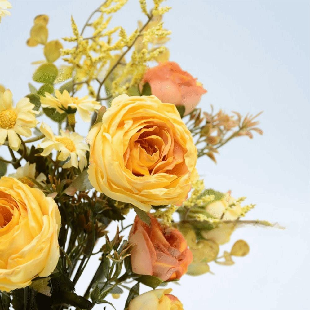 Multicolor Simulation Rose Flower Silk Petals Faux Floral Bouquet Fake Flower Bride Bouquet