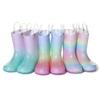 Custom Children's Rainbow Crystal Rain Boots, Soft and Comfortable, Garden Beach Princess Style