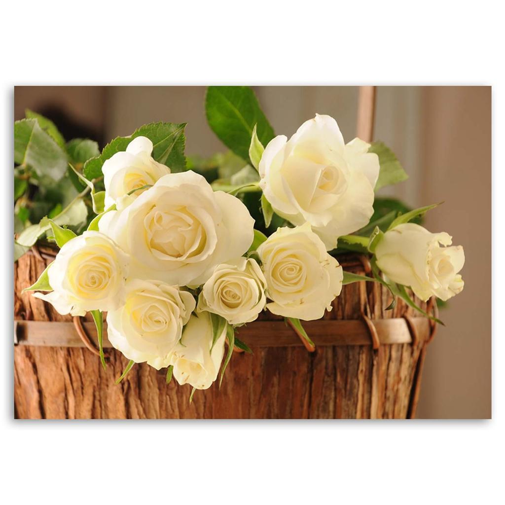 Canvas print, Yellow and white roses