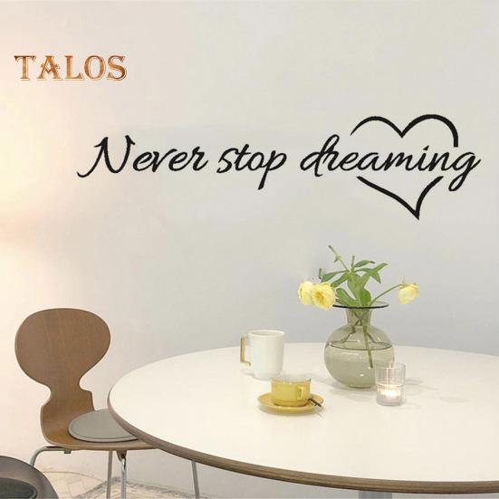 TOP-MART Never Stop Dreaming Inspirational Quotes Wall Decal Sticker Bedroom Home Decor