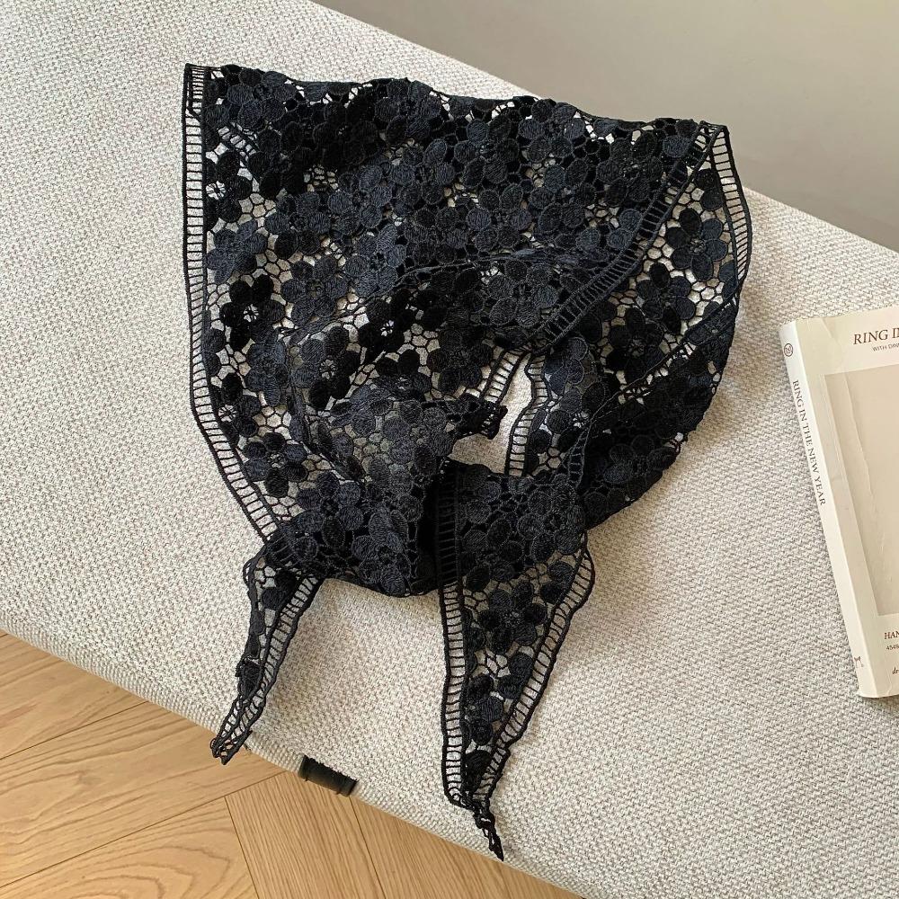Embroidered Lace Headband Floral Printed Skirt Curtain Elegant Lace Triangle Scarf Ladies