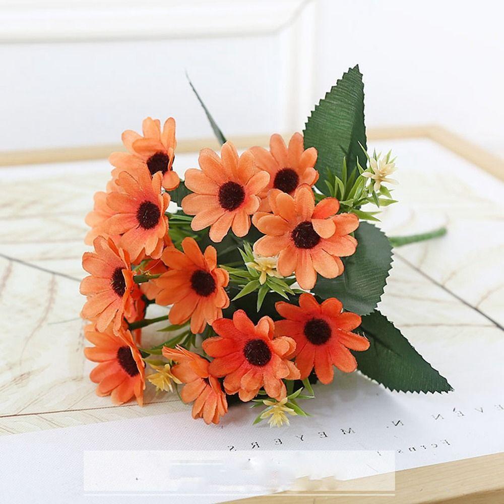 15 Heads Simulated Decorative Daisies Multicolors Chrysanthemum False Flower  Home Decoration
