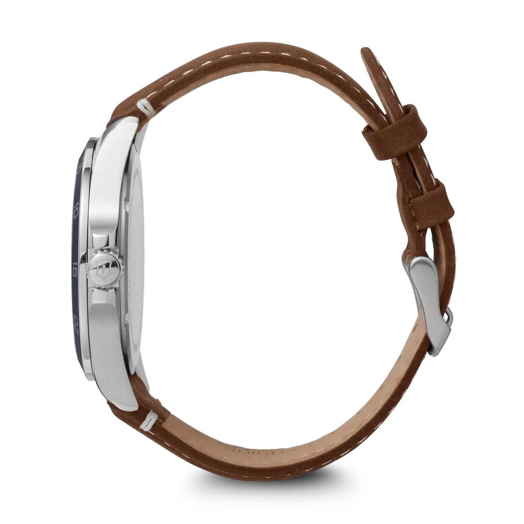 Watch FIELDFORCE Stainless Steel Case Blue Dial Brown Leather Strap Gift 241848 [Victorinox] (316L) []