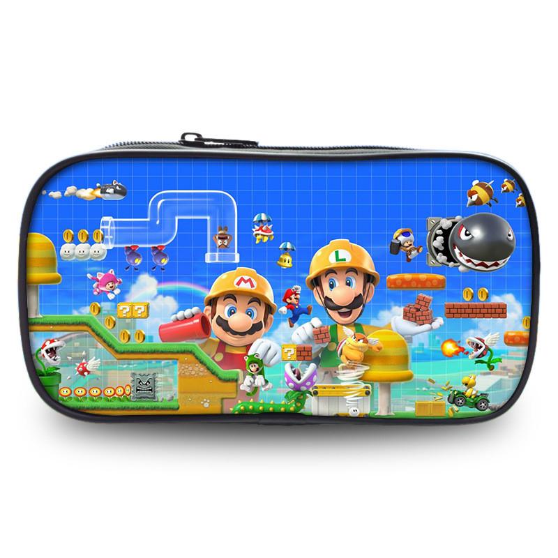 Пенал Super Mario Большой вместимости Полиэстер Детский Органайзер для Канцелярских Принадлежностей Для Учеников