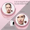 Круглое зеркало для туалетного столика, двухстороннее увеличительное зеркало для макияжа, увеличение 5X/1X, отдельно стоящее настольное зеркало, портативное