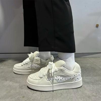 Дофаминовые нишевые молочно-белые туфли-хлебцы женские приливные весенние новые студенческие универсальные повседневные кеды