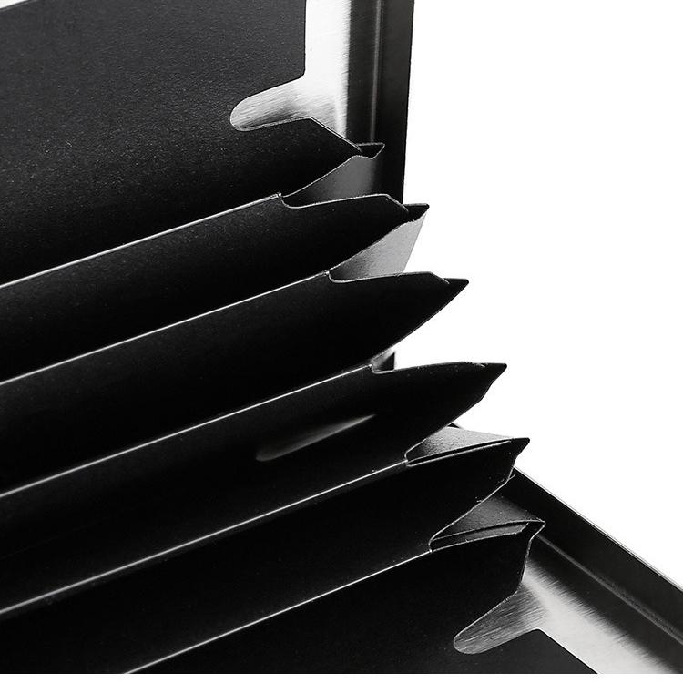 Алюминиевый держатель для кредитных карт с блокировкой RFID, металлический кошелек, тонкий чехол для карт, выдвижной карманный кошелек-защита для визиток, для мужчин и женщин