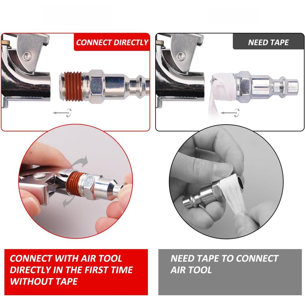 Набор аксессуаров для воздушного компрессора 20 шт. 25-футовый спиральный воздушный шланг, пистолет, набор насадок, 1/4" NPT