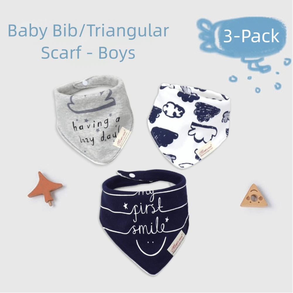 Soft Texture Drool Bibs Stripes Pattern Saliva Towels 3pcs Set Bandana Bibs Burping Time