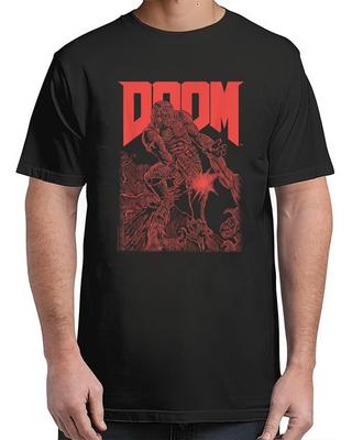DOOM Красная Набросочная Обложка Для Взрослой Футболки S-4XL Унисекс Футболка