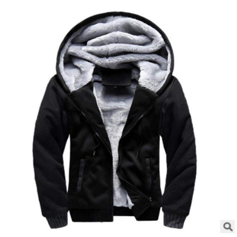 2026 Korean Men's Sports Plus Velvet Hooded Jacket: Thickened Autumn/Winter Sweater and Baseball Uniform