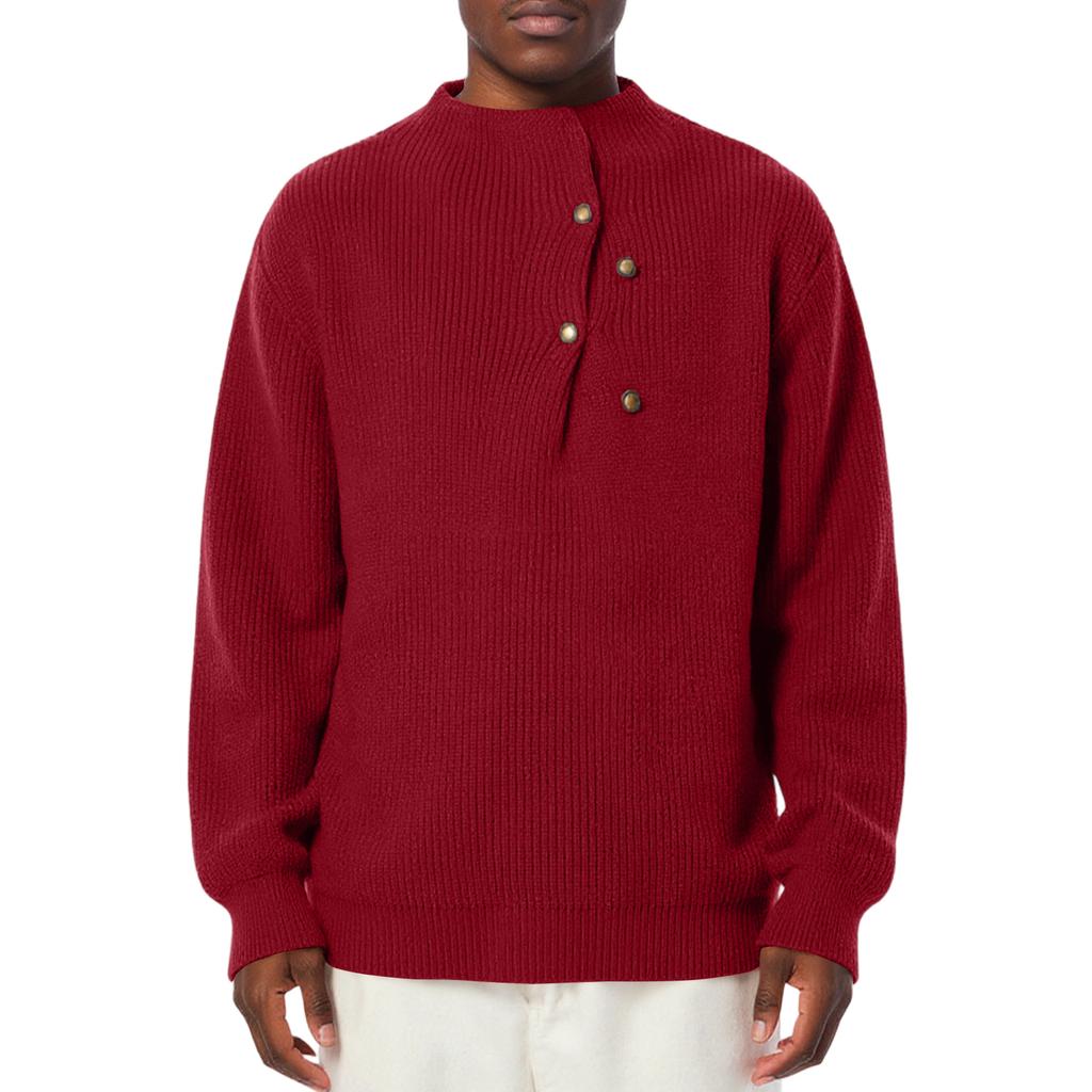 Мужской Модный Вязаный Пуловер Длинные Рукава Свободный Круглый Вырез Свитер