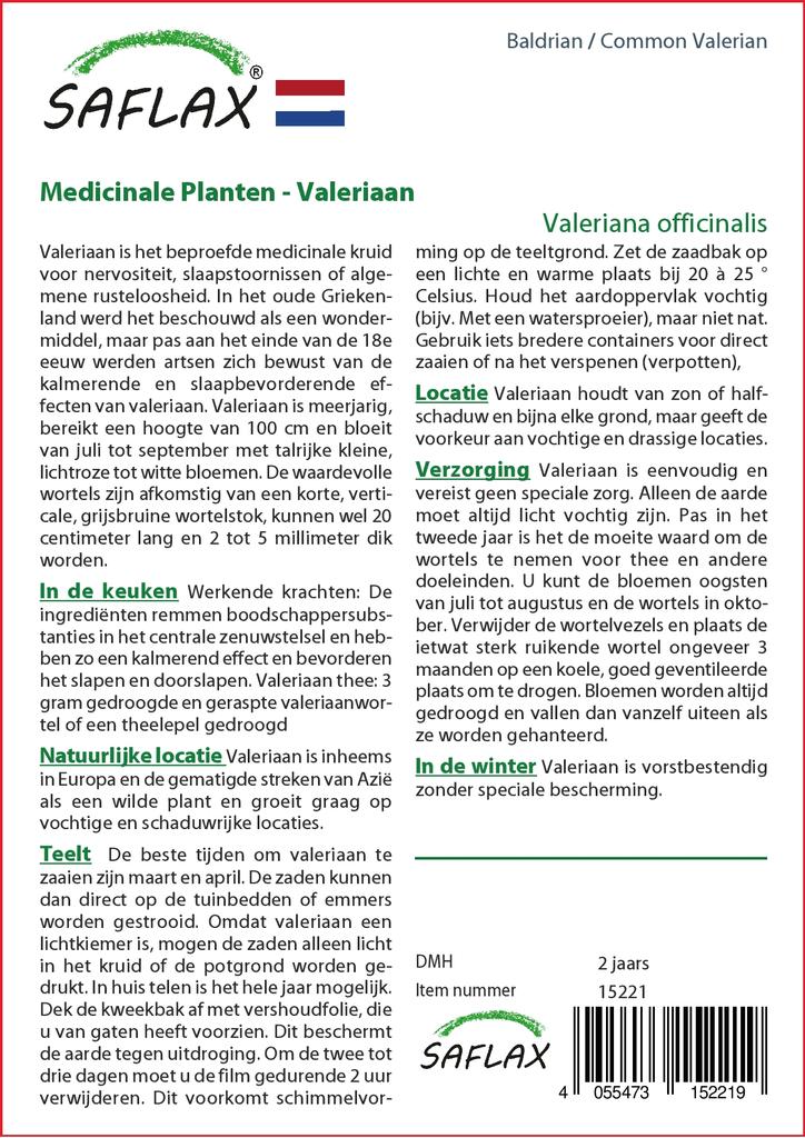 SAFLAX Garden in the Bag - Валериана обыкновенная - 200 семян - С субстратом в подходящем стоячем пакете - Valeriana officinalis