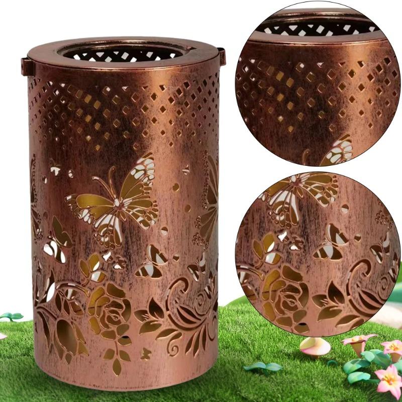 Butterfly Solar Outdoor Lantern Projection Solar Garden Light IP65 Waterproof Solar Hanging Lantern Light for Patio Lawn Pathway
