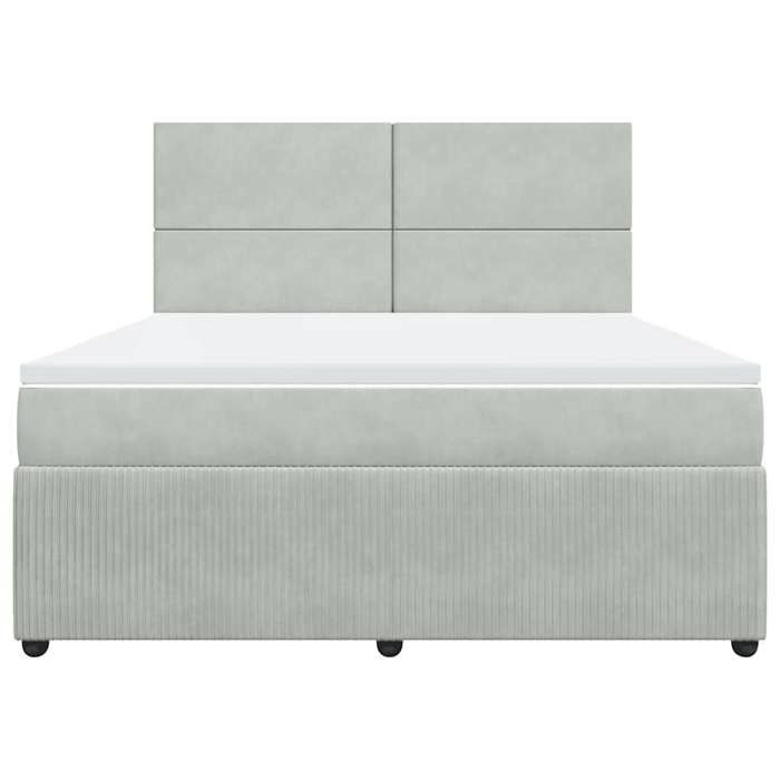 Maison Exclusive - Sommier à lattes de lit et matelas Gris clair 180x200cm Velours
