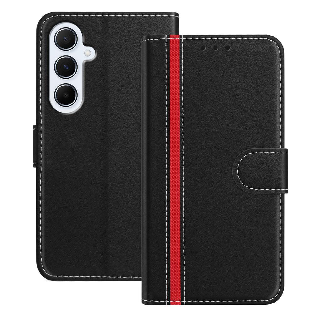 For Samsung Galaxy A56 5G Phone Cases Wallet Stand Color Splicing Leather Cover with Magnetic Clasp