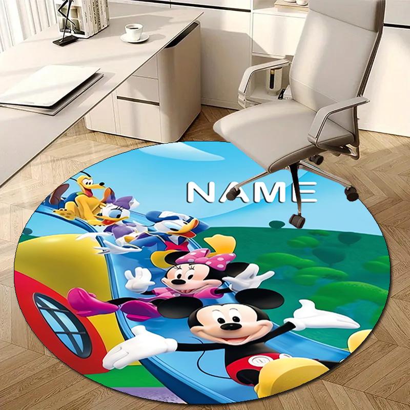 Personalized M-Mickey Round Chair Office Rug - Perfect for Mat, Office Chair & More - Ideal Gift for Birthdays and Holidays