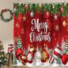 Merry Christmas Tree Bell Print Bathing Curtain Bathroom Shower Curtain With 12 Hooks Bathroom Home Decor And Accessories