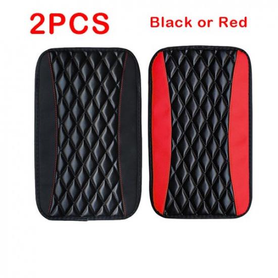 2x Car Leather Armrest Pad Cover Protector Center Console Box Cushion Universal