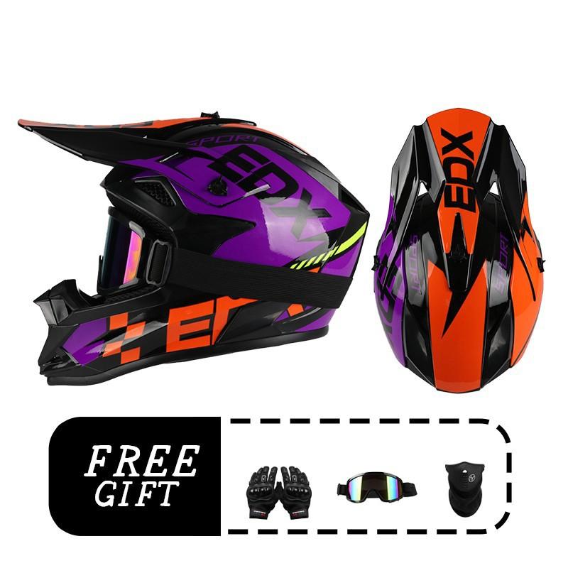 Full Face Off-Road Motorcycle Helmet Adults ABS Material DOT Certified Dirt Bike S M L XL