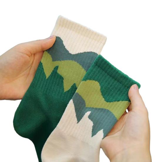 1 пара женских и мужских спортивных носков средней длины, асимметричные полосатые носки в стиле хип-хоп, скейтборд, дышащие высокоэластичные носки для пар