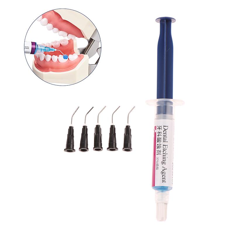 Стоматологический материал Протравка 37% Фосфорная кислота Протравка Травящий гель с 5 наконечниками для ортодонтического адгезива Светоотверждаемый Бонд Зубной клей