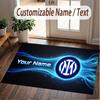 Custom Rug Inter Milan Pattern Print Name Text Soft Non‑Slip Floor Carpet for Home Indoor Decoration