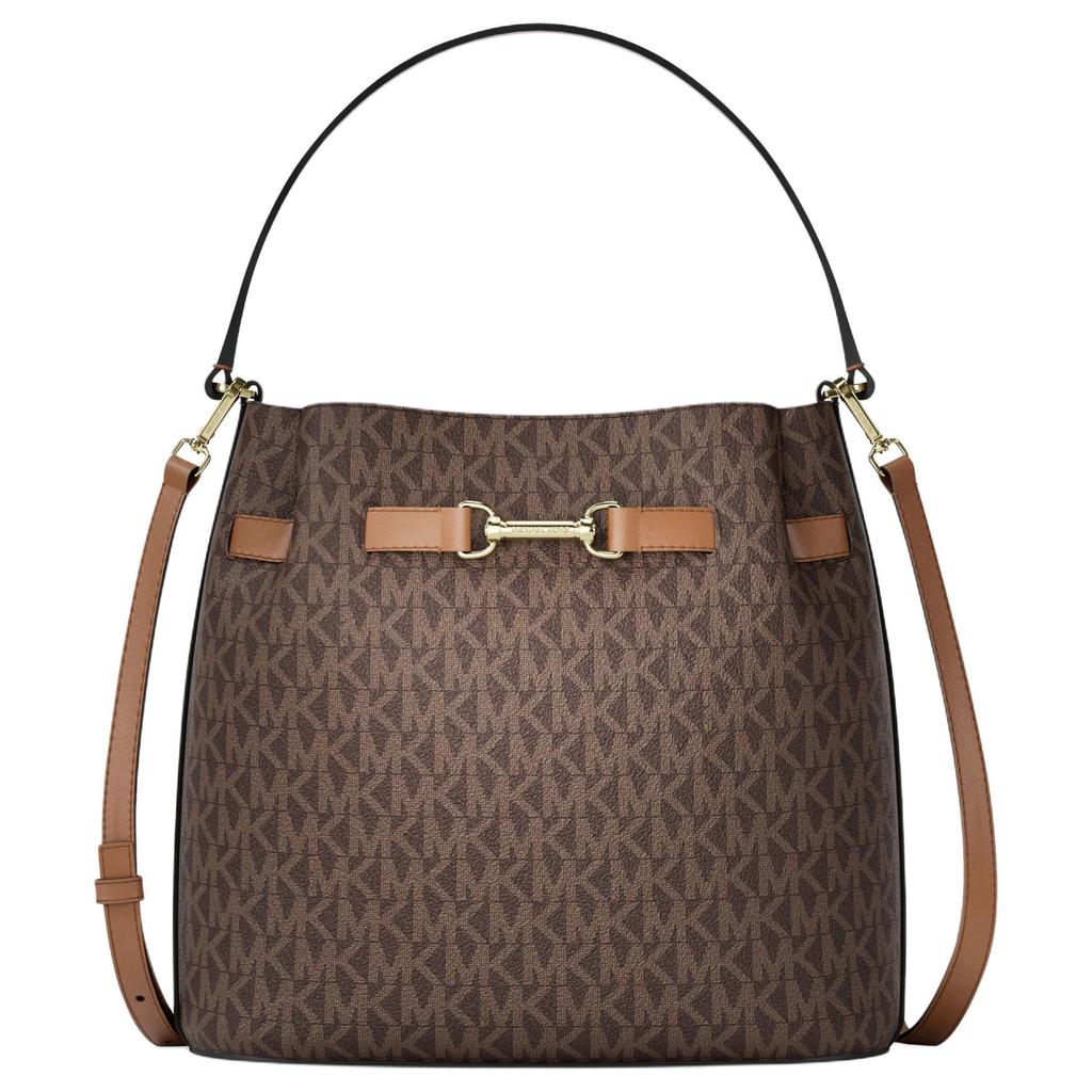 Michael Kors Женская сумка-тоут Carson с принтом монограммы из искусственной кожи, средняя, темно-коричневая, цвета желудя 35R6G2ZS6B-BROWN