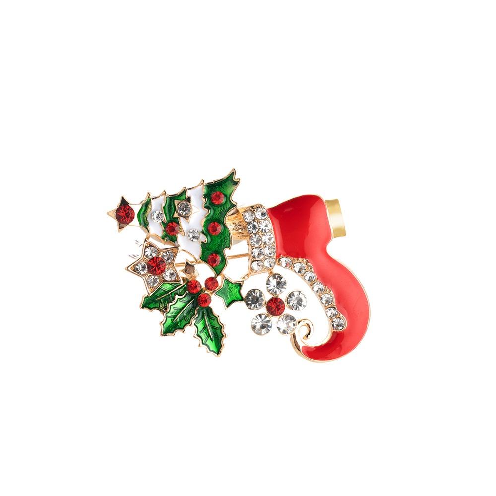 Versatile Christmas Brooch Boots Christmas Oil Drop Brooch Xmas Enamel Pin New Year