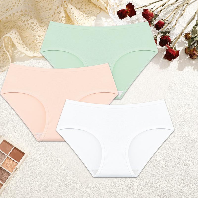 FINETOO 3Pcs Women's Cotton Underwear Panty Cute Sexy Panties Female Seamless Underpants Panty Intimates Women Lingerie M-XL