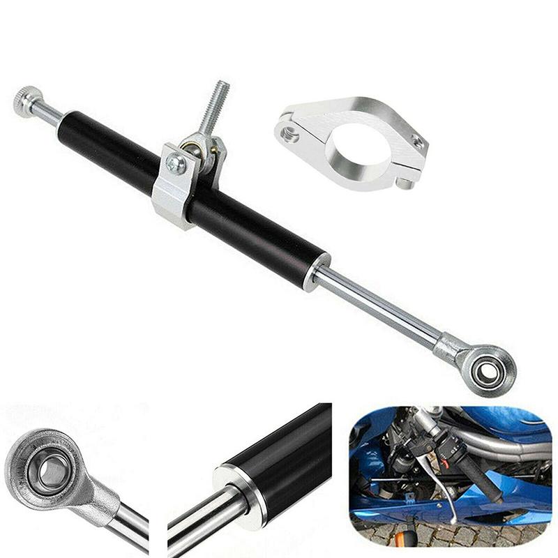 Universal Motorcycle Steering Damper Stabilizer Aluminum Linear Adjustable Balancing Lever Stabilizer 330mm Accessories