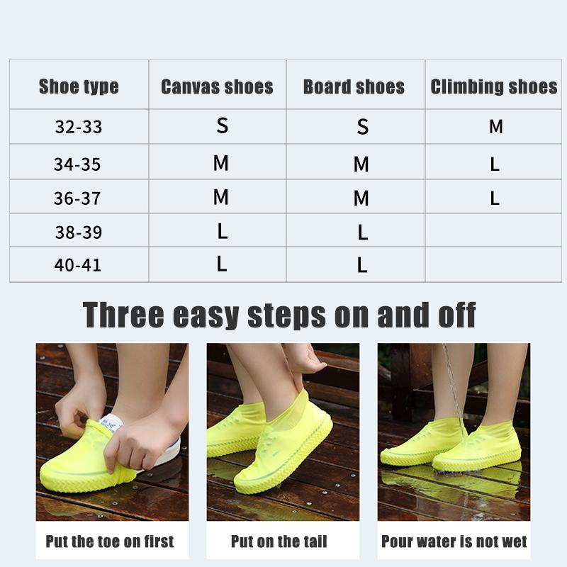 Silicone Waterproof Shoe Covers for Adults and Children S/M/L Waterproof Rain Boot Covers Outdoor Camping Non-slip Rubber Rain Boot Covers