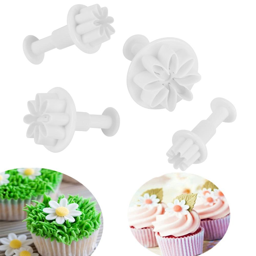 8pcs PP Cookie Cutter 8 Petals Shape Flower Plunger Cutter Cake Decorating Mold Summer Baking