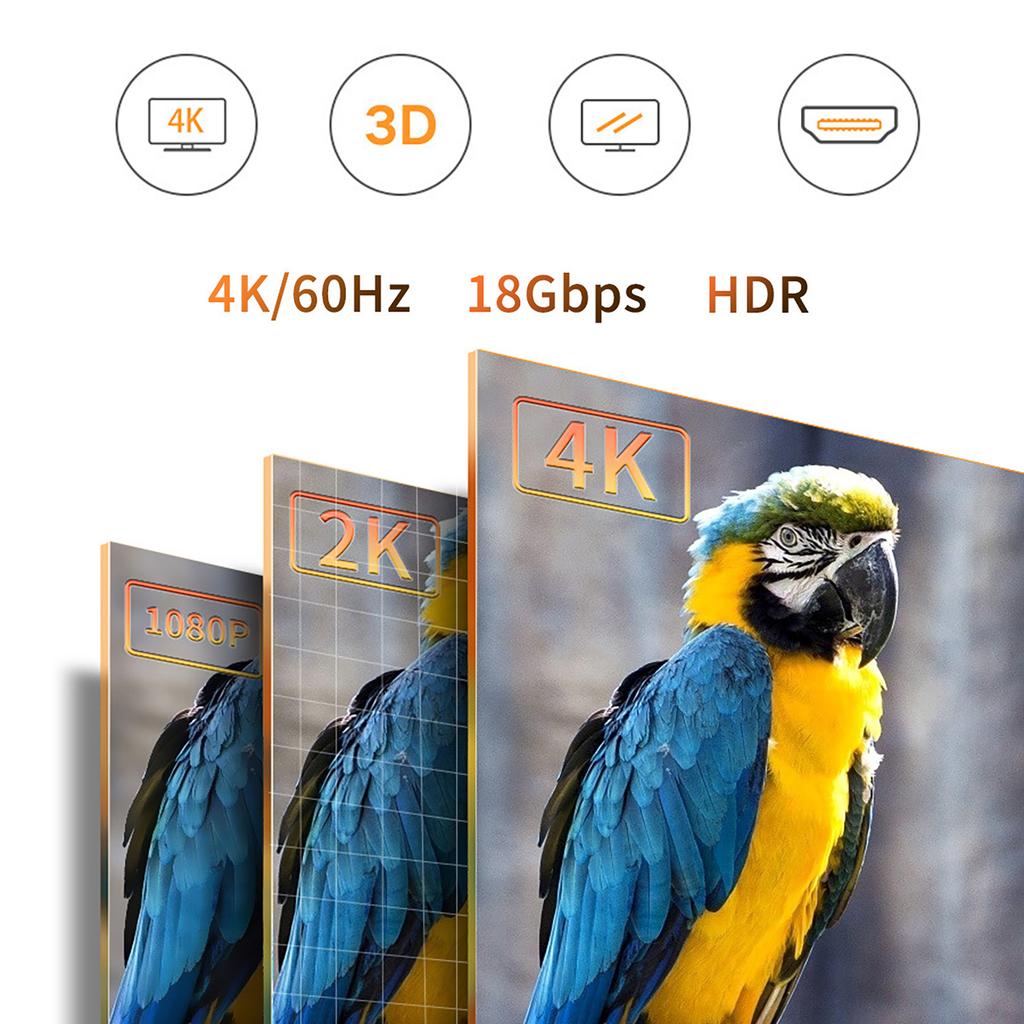 Высокоскоростной HDMI 2.0 кабель 4K 18 Гбит/с 60 Гц с позолоченными разъемами для домашних развлекательных систем