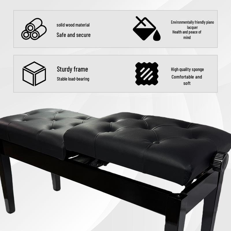 Duet Piano Bench with Independent Lifting and Baking Varnish Finish