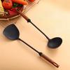Wood Long Handle Iron Wok Spatula Chinese-style Strainer Spoon Kitchen Utensils Frying Scoop  Home