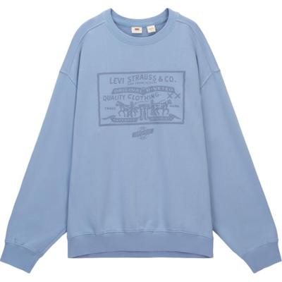 Толстовка мужская Levis Loose Fit с круглым вырезом, с принтом, повседневная, с длинным рукавом, синяя 0019A-0002