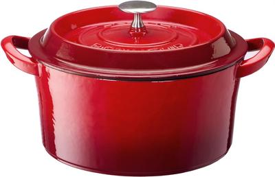 Горшок Ishigaki двуручный чугунный литой Bon Bonaire Cocotte Gas Fire IH Dual Use красный 22 см