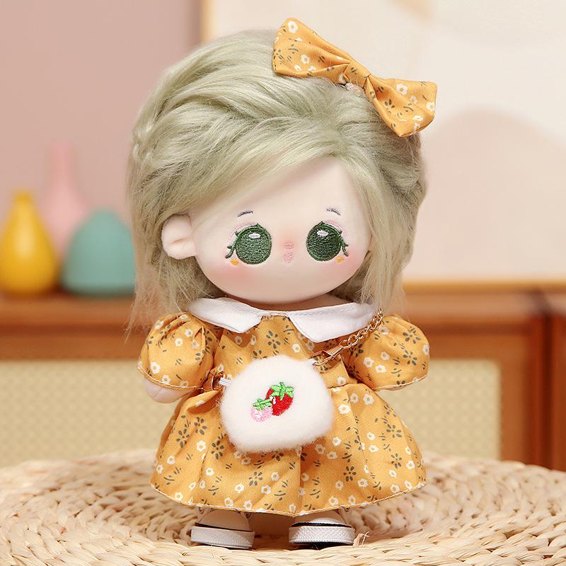 20 см хлопковая плюшевая кукла-девочка может менять одежду, юбки и куклы, чтобы дарить подарки девушкам и парам