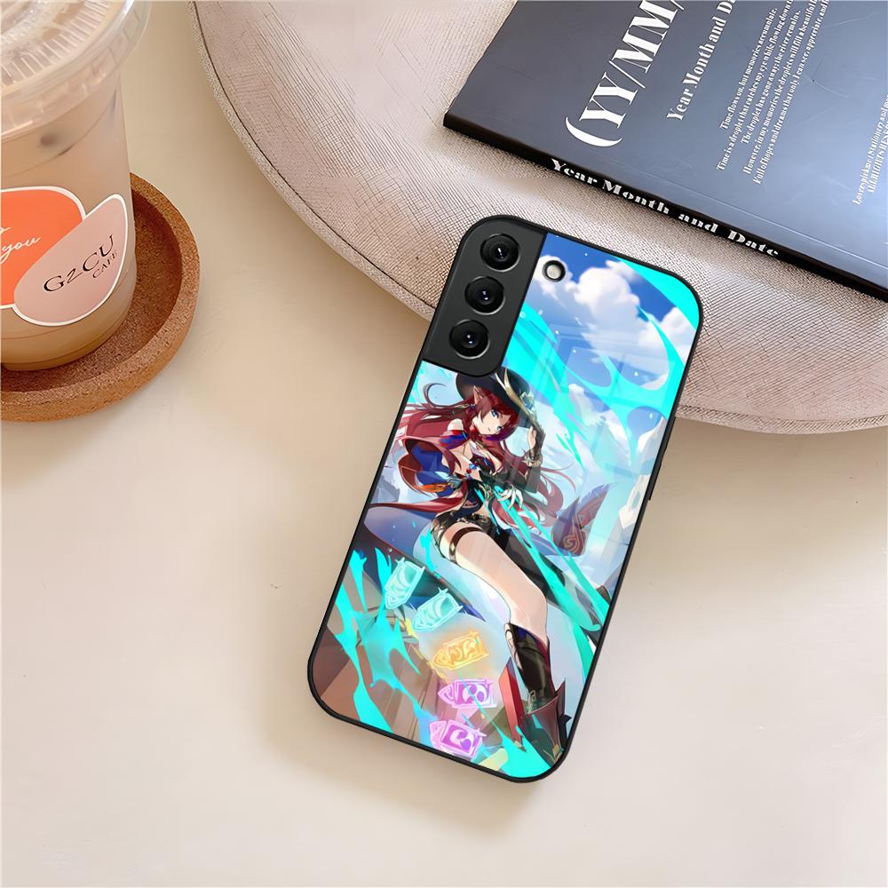 Чехол для телефона Genshin Impact Chasca Стеклянный Для Samsung Galaxy S25 S23 S24 S21 S22 S20 Ultra Fe Plus A15 A14