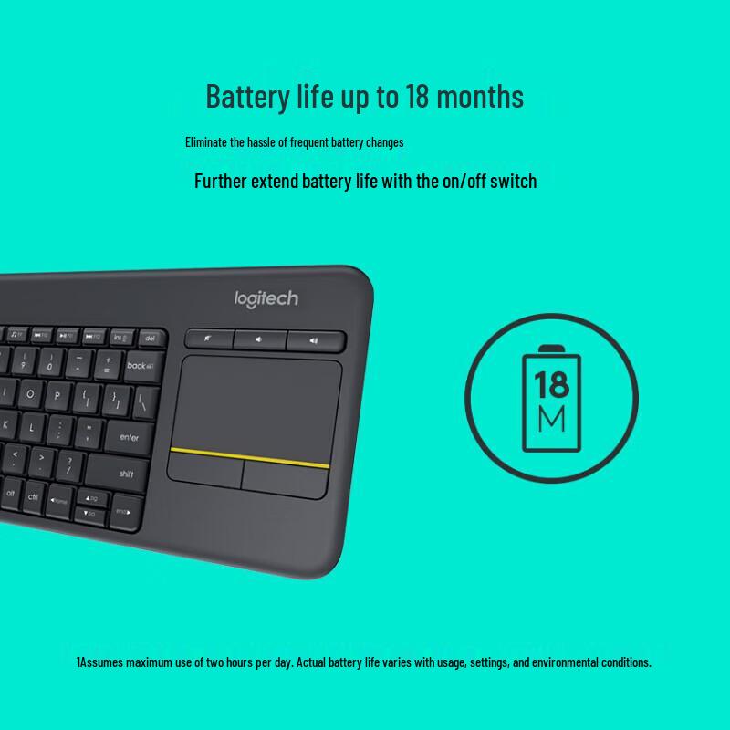 Logitech Беспроводная сенсорная клавиатура K400 Plus