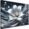 Canvas Print, Silver Abstraction Flower