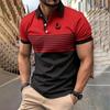 Новая летняя трендовая мужская рубашка-поло с воротником-стойкой, 100% полиэстер, повседневная деловая рубашка-поло с 3D цифровым принтом